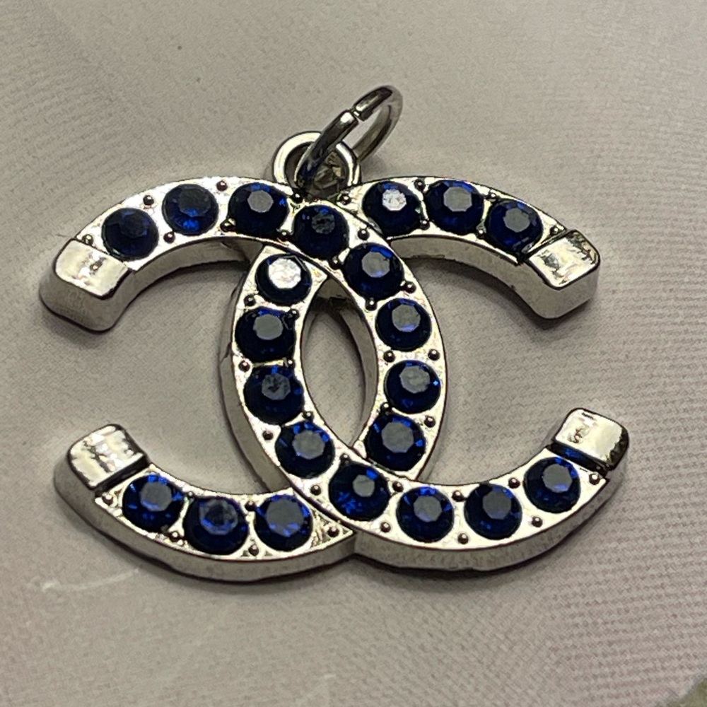 💙CHANEL Blue Stones Pendant, Zipper Pull Pendant with Chanel Stamp💙💙